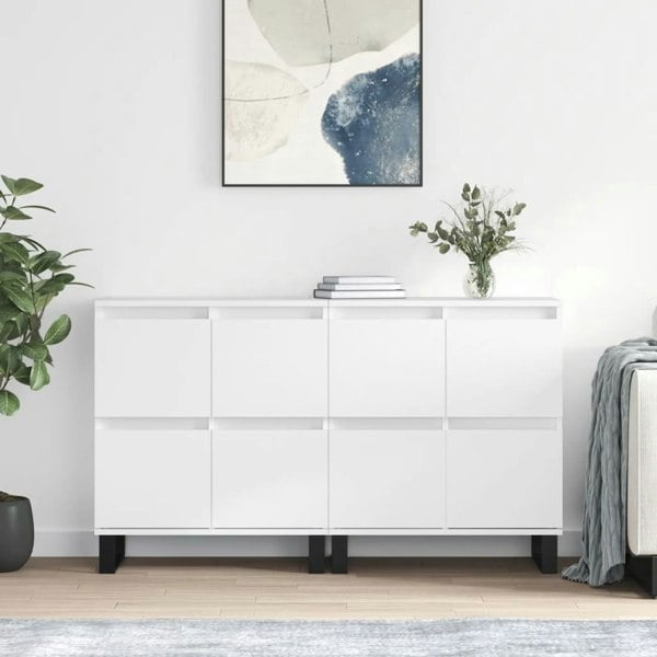 Berkfield Sideboards 2 pcs White Engineered Wood