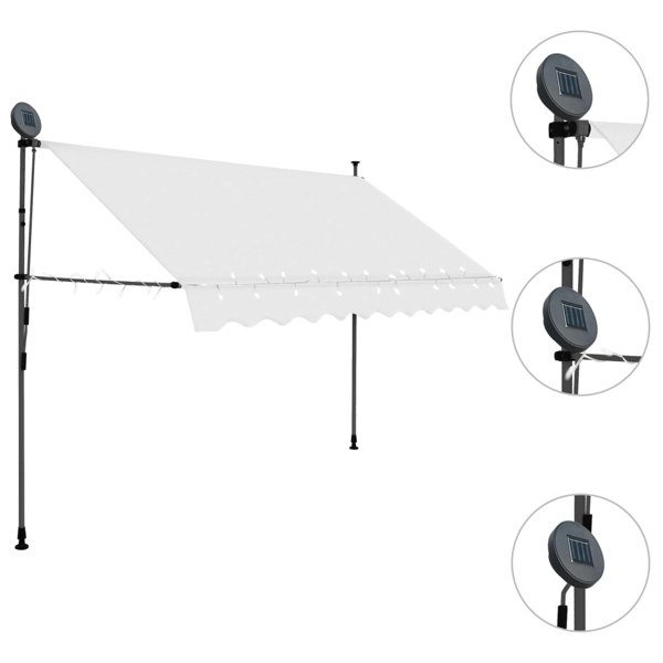 Berkfield Manual Retractable Awning with LED 300 cm Cream