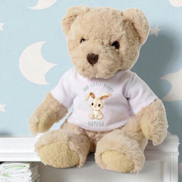 Personalised Our Little Bunny Gift Hamper Baby Gift Box - Teddy & Vest