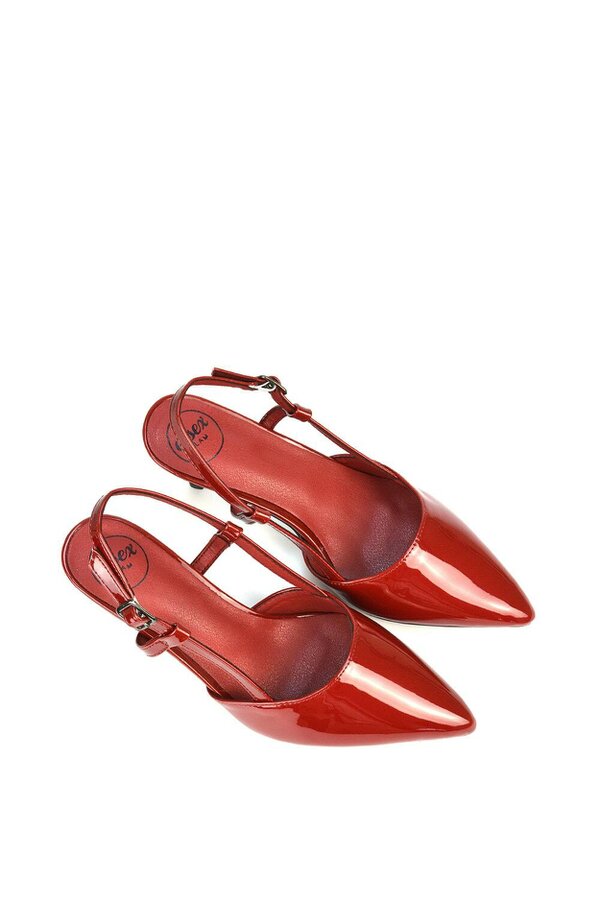 XY LONDON Mid Heel Stilettos Pointed Toe Slingback Court Shoes