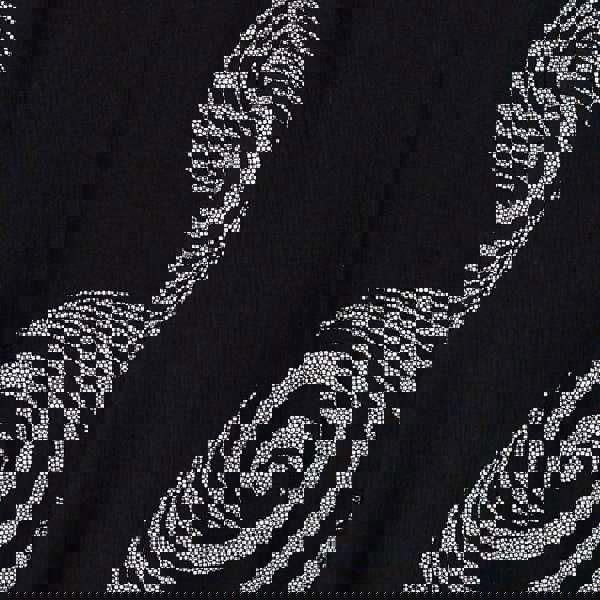 Black | Abstract Print Frill Hem Tunic Top