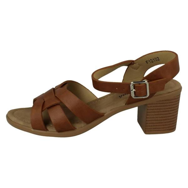 Savannah Ladies Savannah Buckle Fastening Heeled Summer Sandals F12102