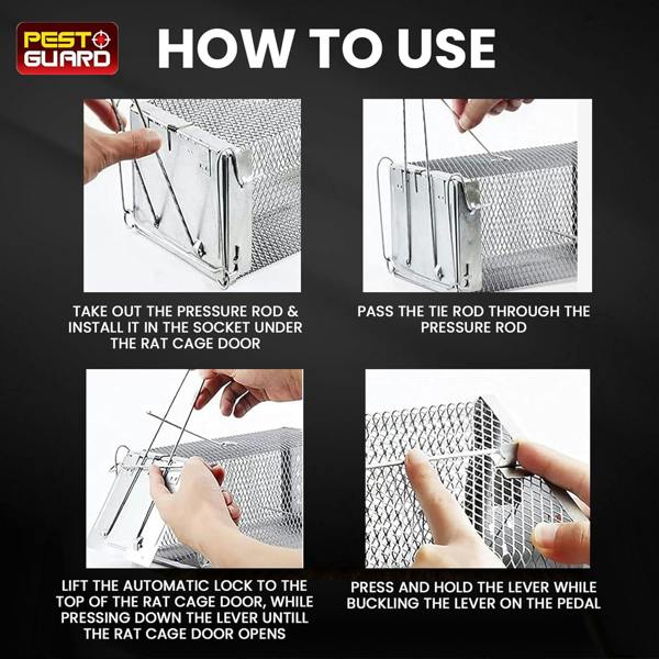 Pest Guard Humane Rat Trap Cage Live Rat Mouse Traps Catch & Release Rats Mice Rodents Pests Reusable Squirrel Cage
