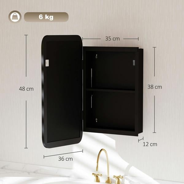 HOMCOM Bathroom Medicine Mirror Cabinet, Bathroom Wall Cabinet