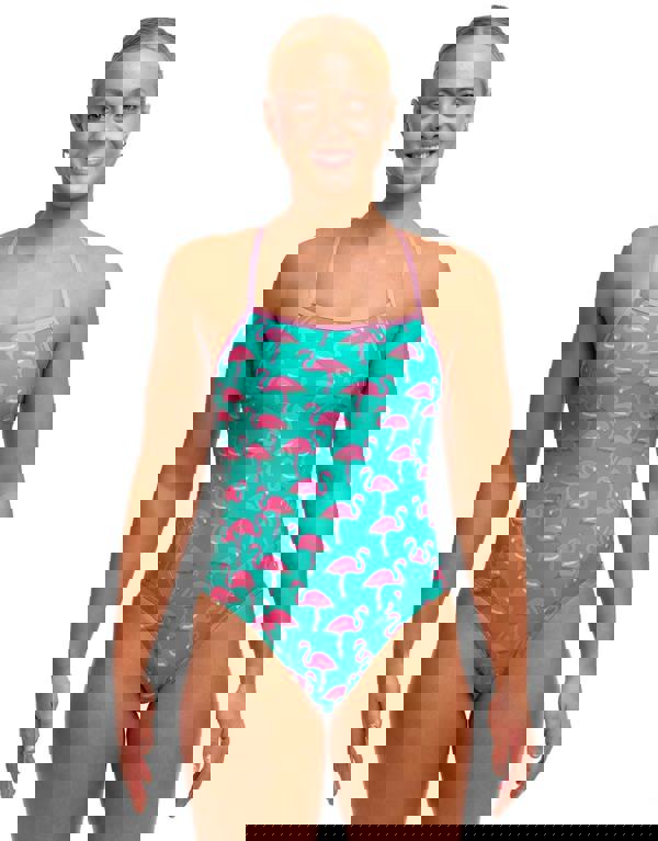 Funkita Go Flamingo! Single Strap Swimsuit - Pink/Green