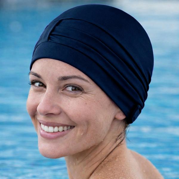 Aqua Speed Ladies Comfortable Fabric Swimming Cap | Turban Style Lightweight Swim Cap