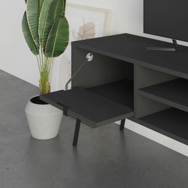 Decortie Naive Anthracite Grey UV Pattern TV Stand for TVs up to 55-inch (W) 143cm