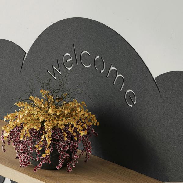 Decortie Cloudy Wall-Mounted Metal Hanger Shelf with 6 Metal Hooks Welcome Cloud Shape Functional Storage Hanger Entryway