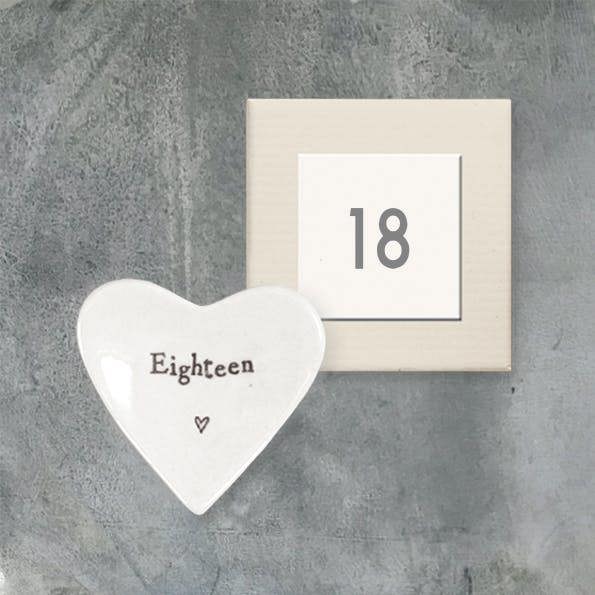 18th Birthday Porcelain Heart Trinket Dish – Eighteen