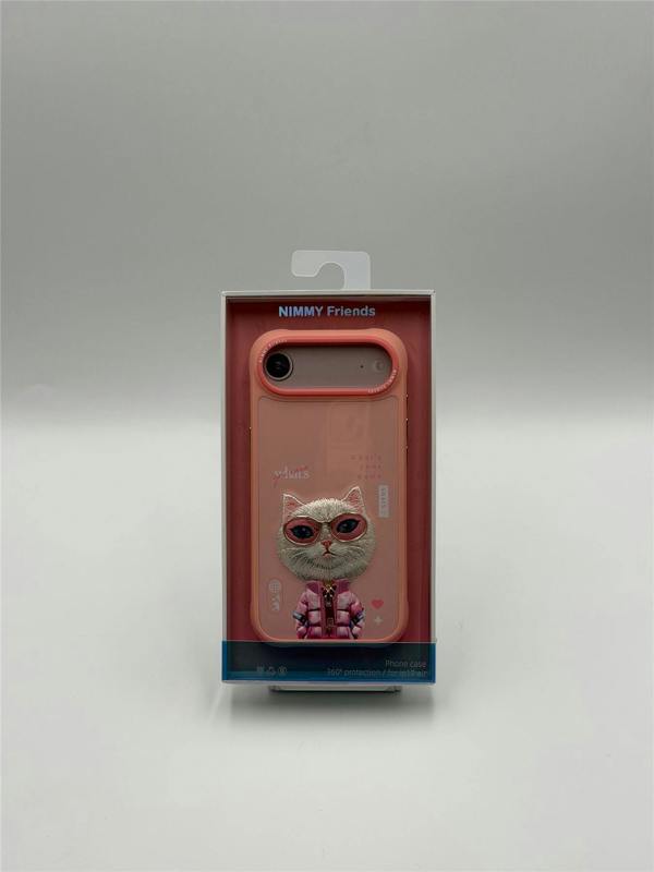 Nimmy Friends Nimmy Cool & Cute 2.0 White Rich & Beauty Cat Case with MagSafe for iPhone 17 Air 6.5" Pink - N-KMLL-IP17-AIR-04