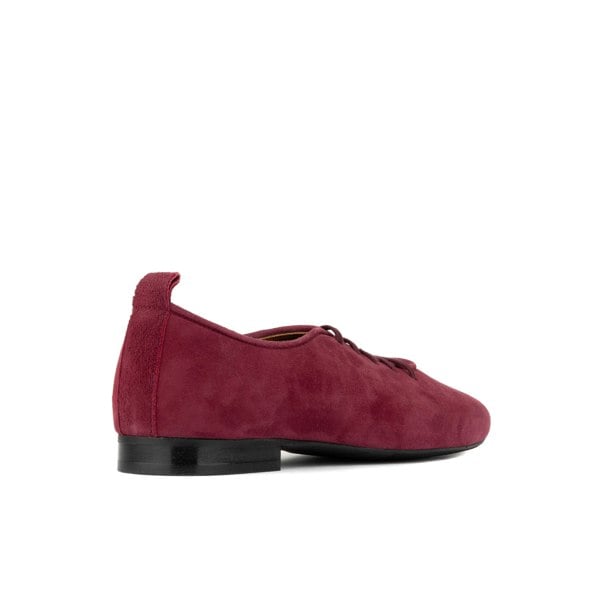 Embassy London Skyline - Burgundy - Women's Suede Lace Up Ballet Pump