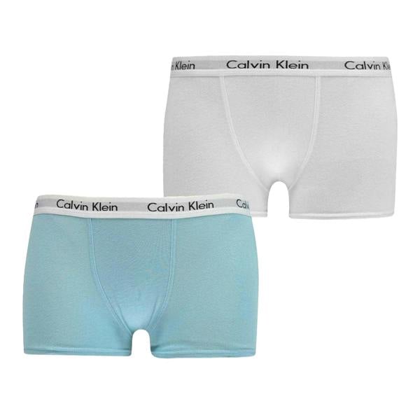 Calvin Klein Boys Boxer Shorts (Pack of 2) - White/Aqua - 