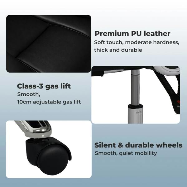 Levede Executive Office Chair Heavy Duty Wide Spring Cushion Recliner Footrest 150kg