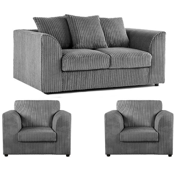 Furnishings For Less Luxor Jumbo Cord 2 Seater and 2 x Armchairs - Scatter Back