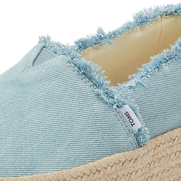 TOMS Washed Denim Valcia Pastel Blue Women's Blue Espadrilles