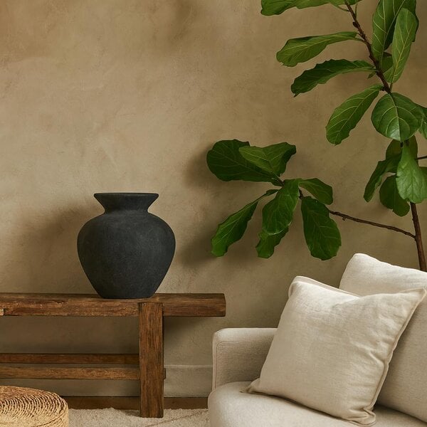 Wyld Haus Stonefern Black Aged Stoneware Vase
