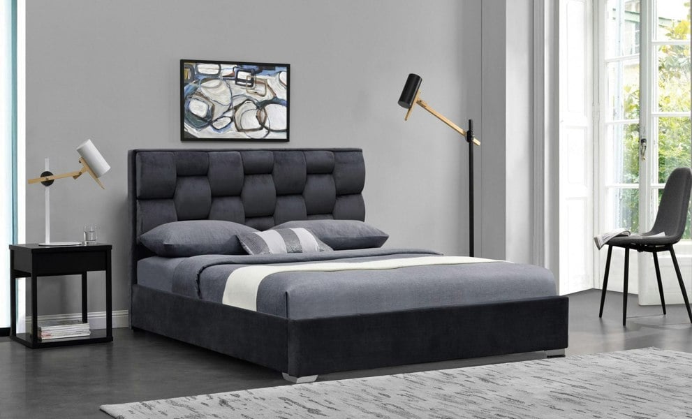 Comfy Living Auckland Plush Velvet Bed Frame - A Plush and Elegant Centerpiece for Your Bedroom