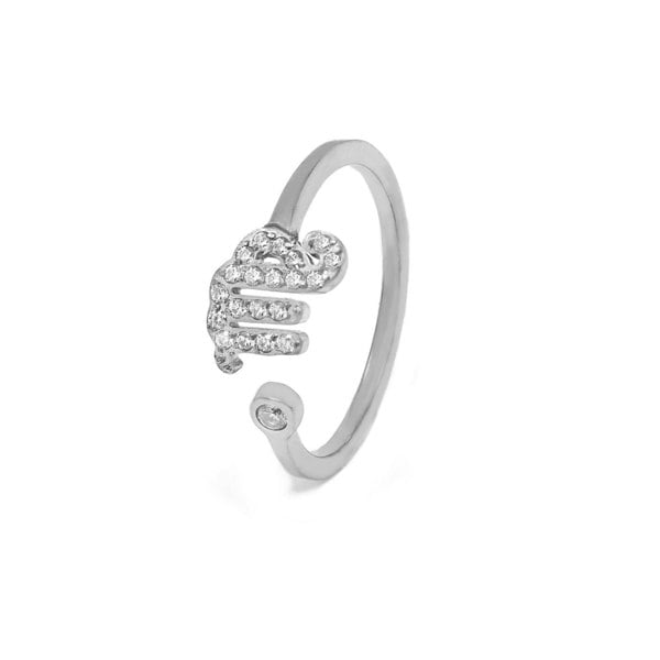 Say It With Virgo Ring with CZ Stones - Silver Plated
