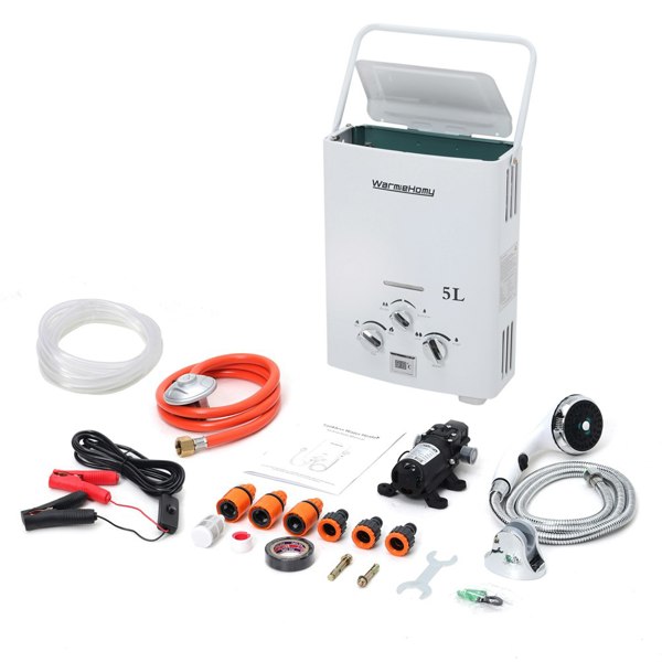 Living and Home 5L 10KW Outdoor Instant Gas Water Heater with Shower Head