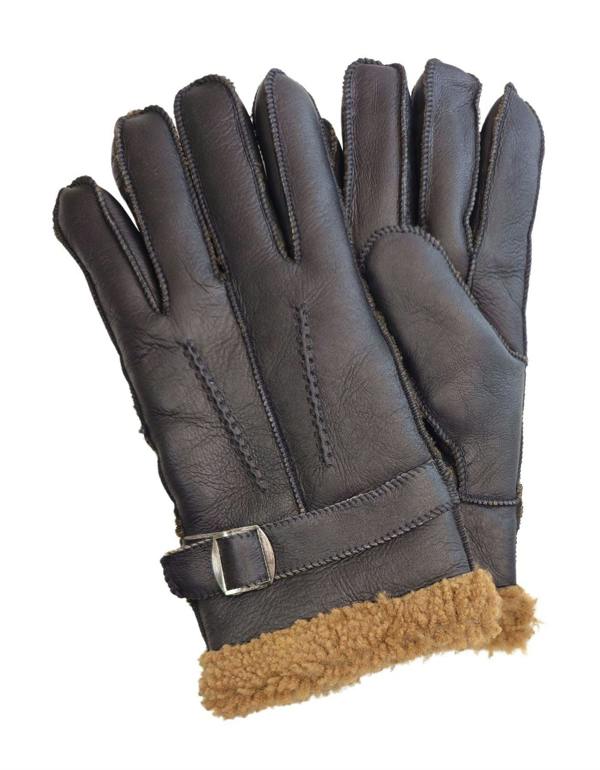Infinity Leather Mens Luxury Sheepskin Leather Gloves With Buckle