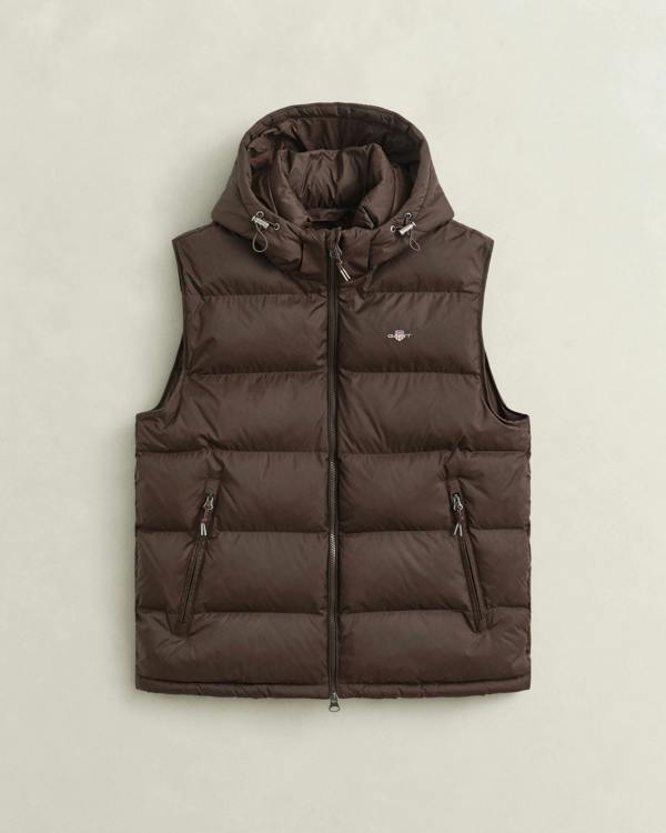 GANT Mens Active Cloud Vest - 217 Black Brown | CHO | Designer Mens Padded Gilets