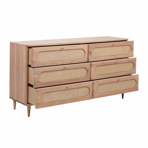 Furniture Edit Carmen Cane 6 Drawer Dresser