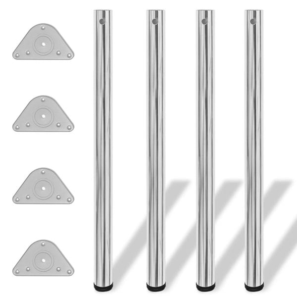 Berkfield 4 Height Adjustable Table Legs Chrome 870 mm