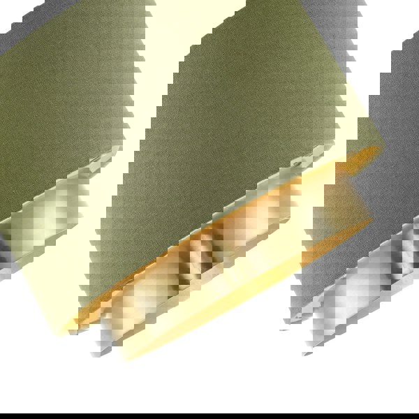 Olive Green Linen Fabric Pendant Shade with Brushed Gold Metal Ring Image 3