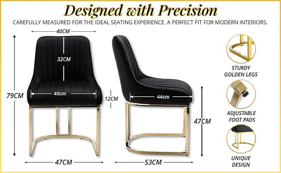 HYGRAD BUILT TO SURVIVE Luxe Velvet Dining Chairs with Gold Legs – Set of 2 | HYGRAD®