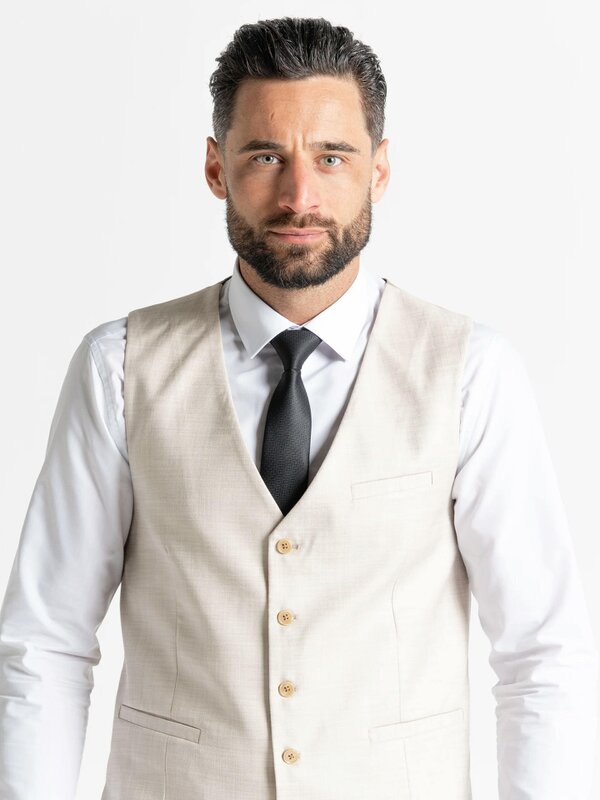 V2 Classic Henry - Cream Three Piece Suit