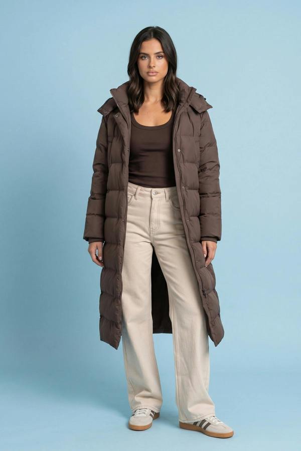 Urban Bliss Seamless Puffer Jacket Chocolate