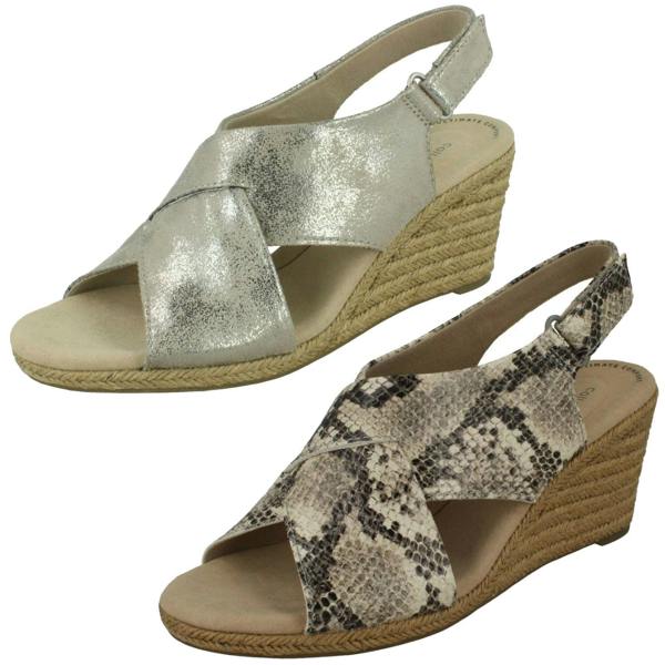 Clarks Ladies Clarks Slingback Wedge Heel Sandals Lafley Alaine