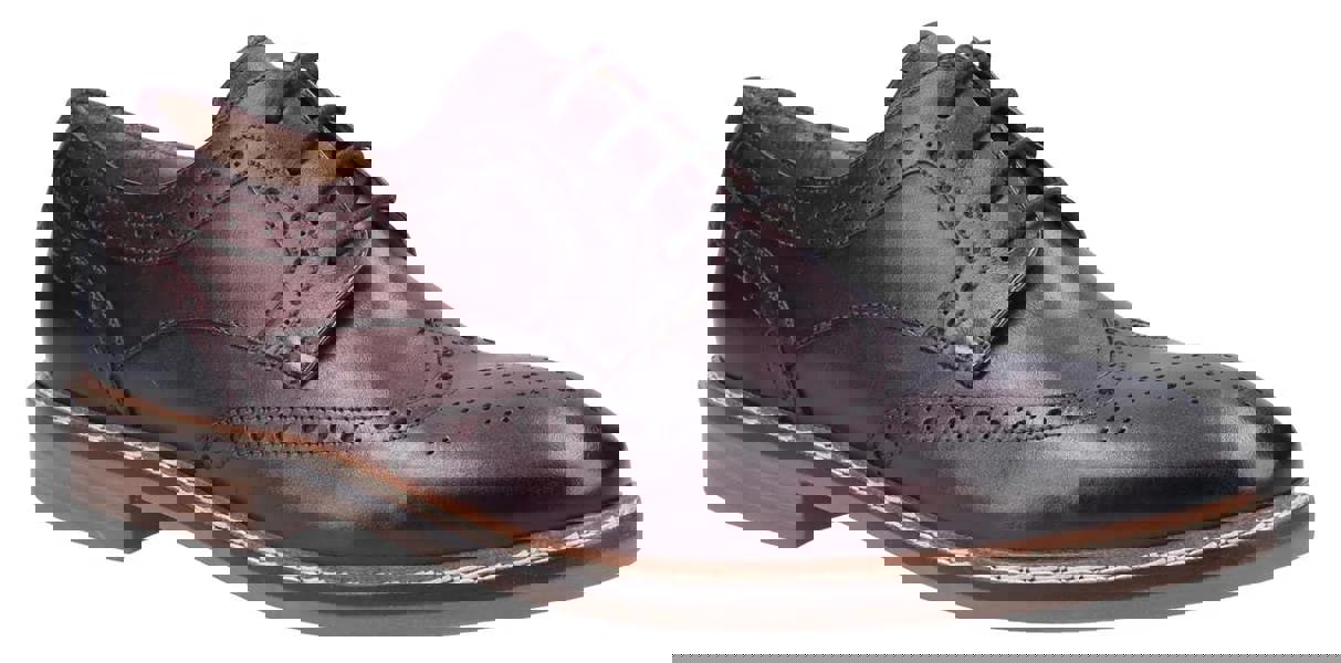 Hush Puppies Bryson Mens Wing Tip Brogue Smart Leather Lace Up Shoes