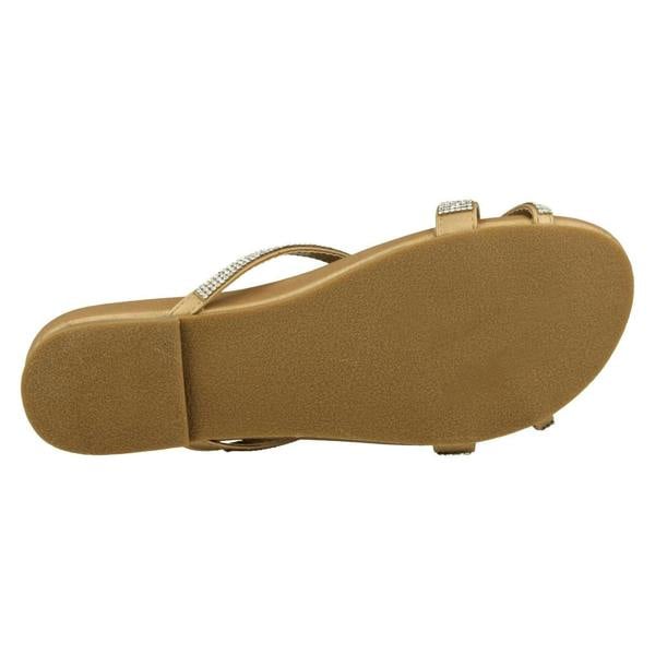 Spot On Ladies Spot On Diamante Flat Sandals