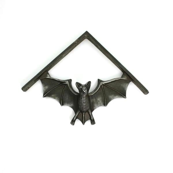 Pair of Antique Cast Iron Flying Bat Shelf Brackets