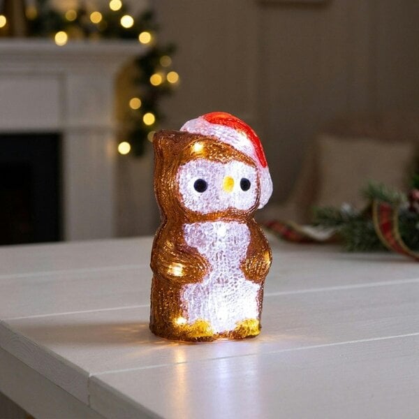 Garden Greatness Festive Battery Operated Light Up Owl Figurine