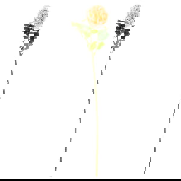 Hill Interiors Artificial Single Stem Portland Rose - Butter