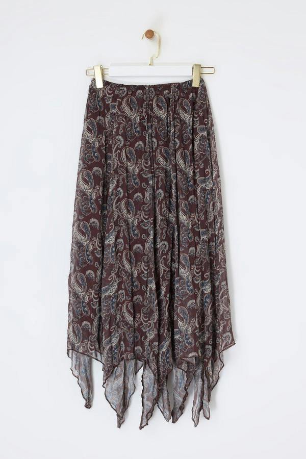 Asymmetric Chiffon Maxi Skirt