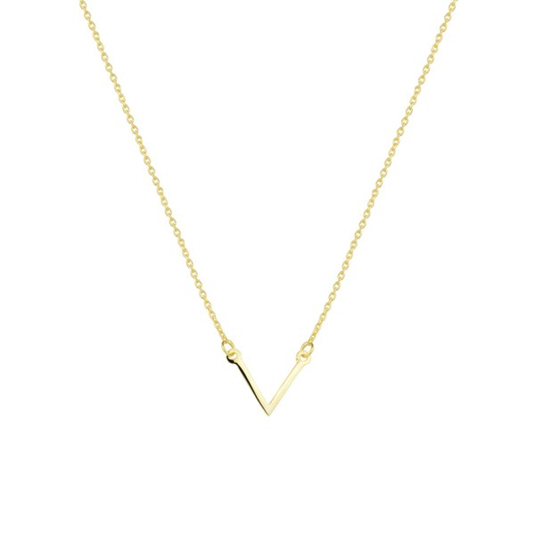 Spero London Sterling Silver Essential V Wishbone Necklace