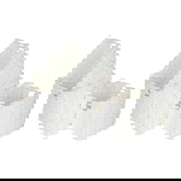 White Paper Rope Rectangular Storage Basket