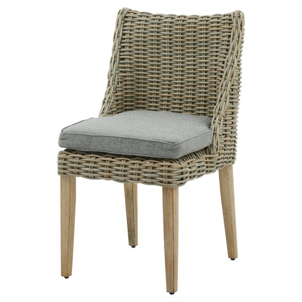 Wyld Haus Sardinia Grey Wicker Outdoor Dining Chair