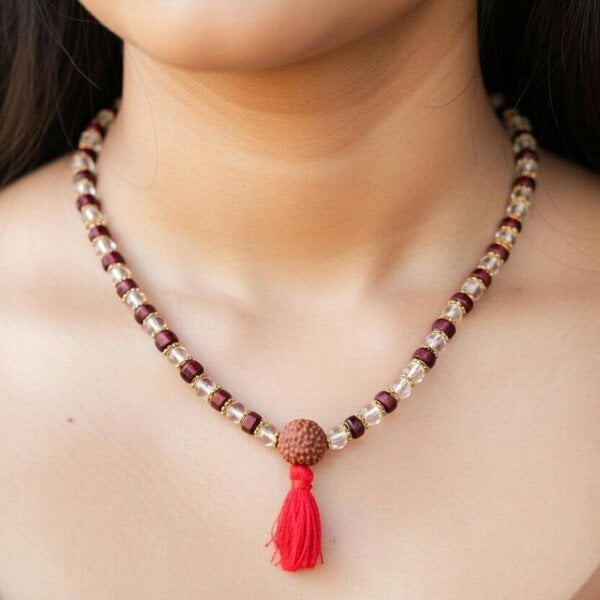 The Colourful Aura Indian Lord Shiva Rudraksha Beaded Hindu Necklace