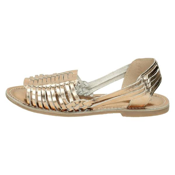 Leather Collection Ladies Leather Collection Flat Weaved Slingback Sandal