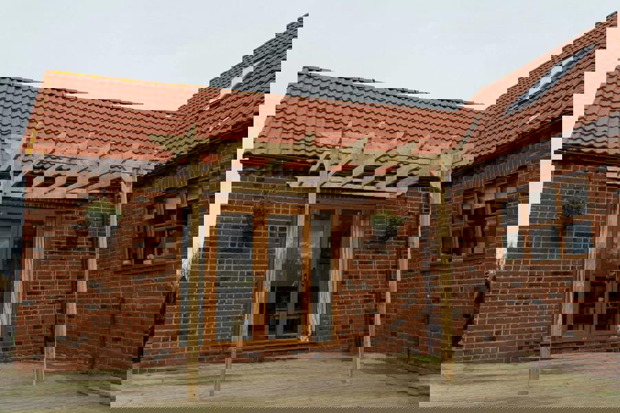 Arbor Garden Solutions Wall Mounted Wooden Pergola Kit - Dinasty Design