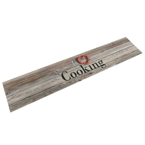 Berkfield Kitchen Rug Washable Cooking Grey 60x300 cm Velvet