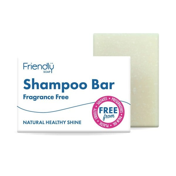 Friendly soap fragrance free shampoo bar with pack
