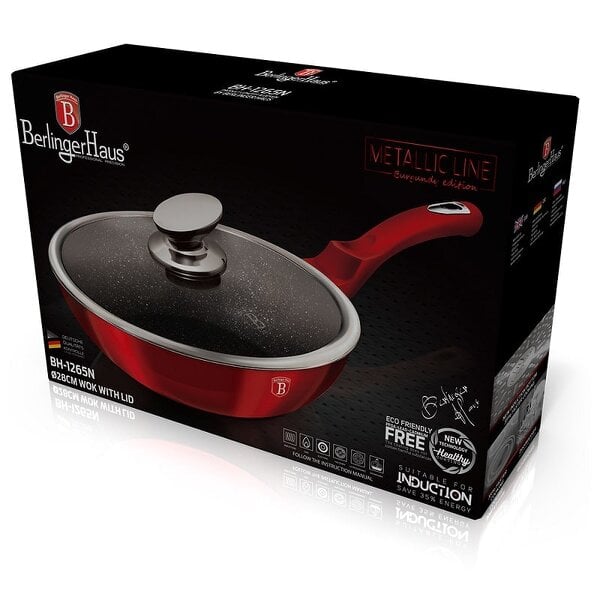 Berlinger Haus Wok with Lid Berlinger Haus BH-1265 Burgundy