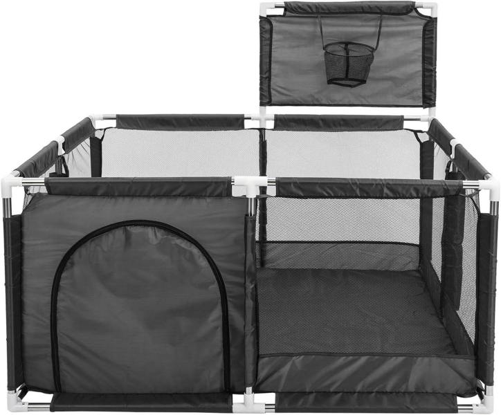 Dyzi Baby Playpen with Basketball Hoop Foldable Play Yard for Toddlers