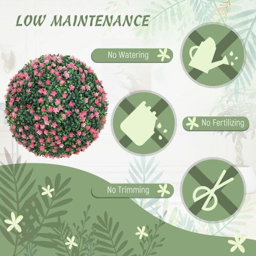 Wyld Haus Notolu Kano Set Of 2 Artificial Boxwood Ball Plants In Pink Finish