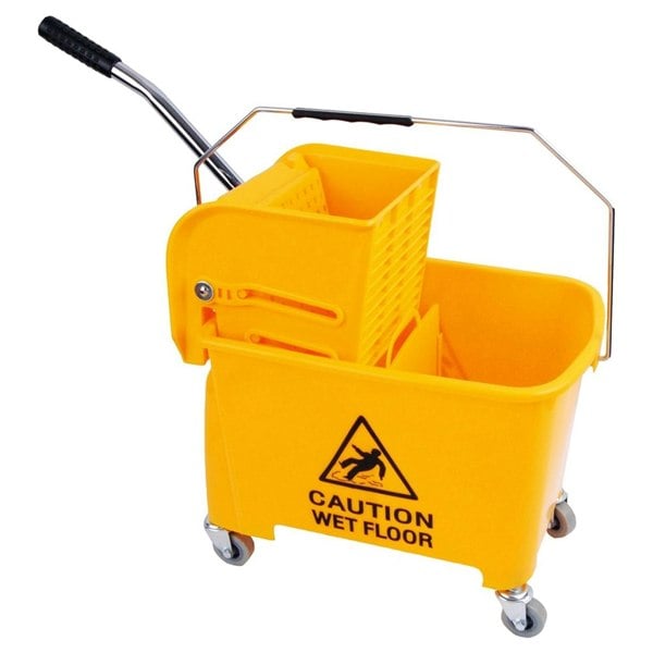 Kentucky Mop Dual-Bucket & Wringer System With Durable Wheels & Carrying Handle